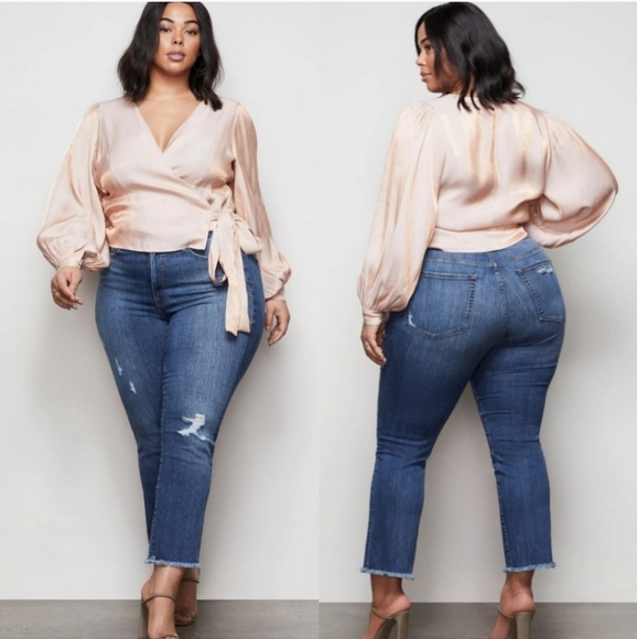 Good American Denim - Good American Good Straight Distressed Ankle Jeans